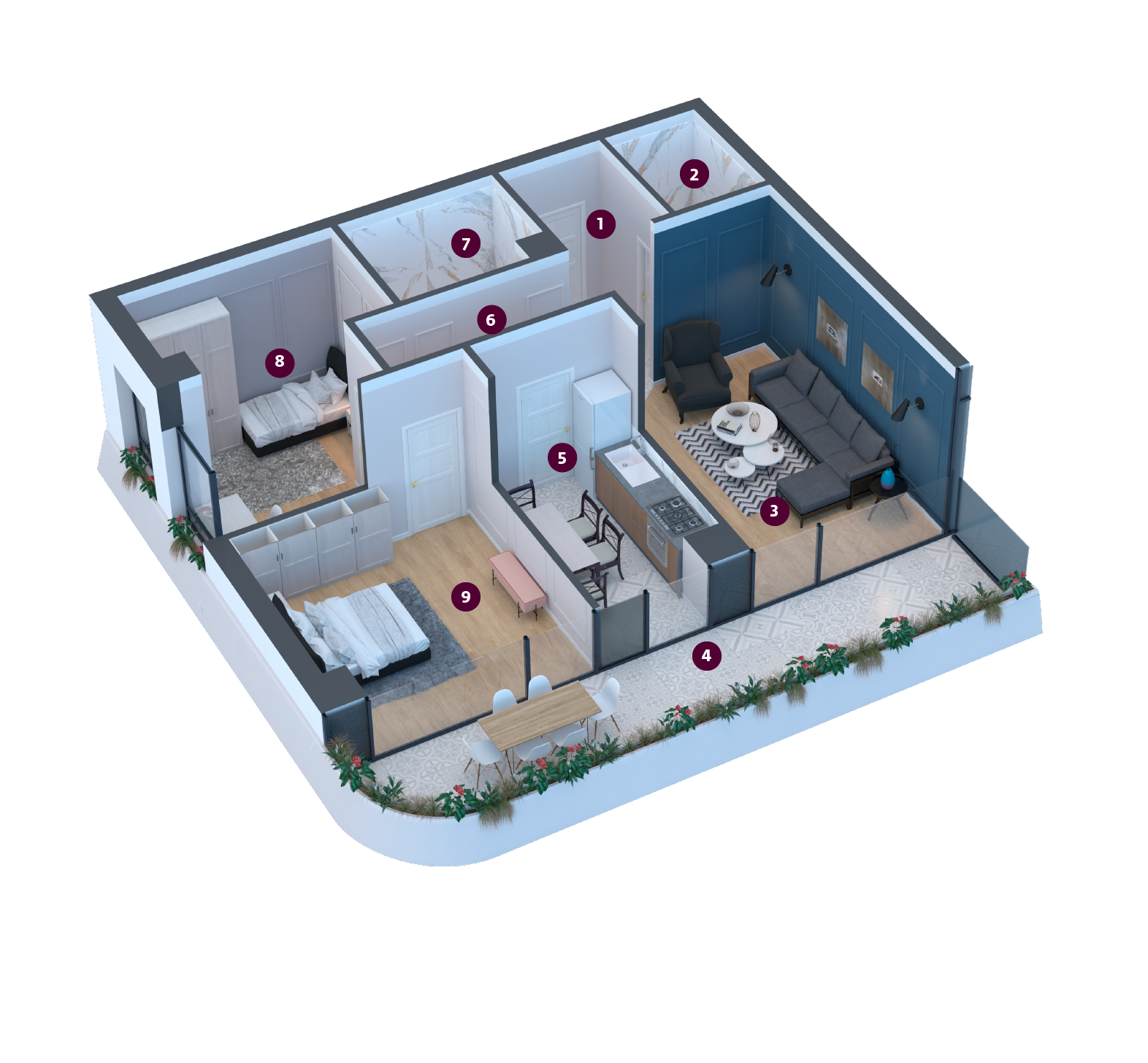 Origami - 3 camere